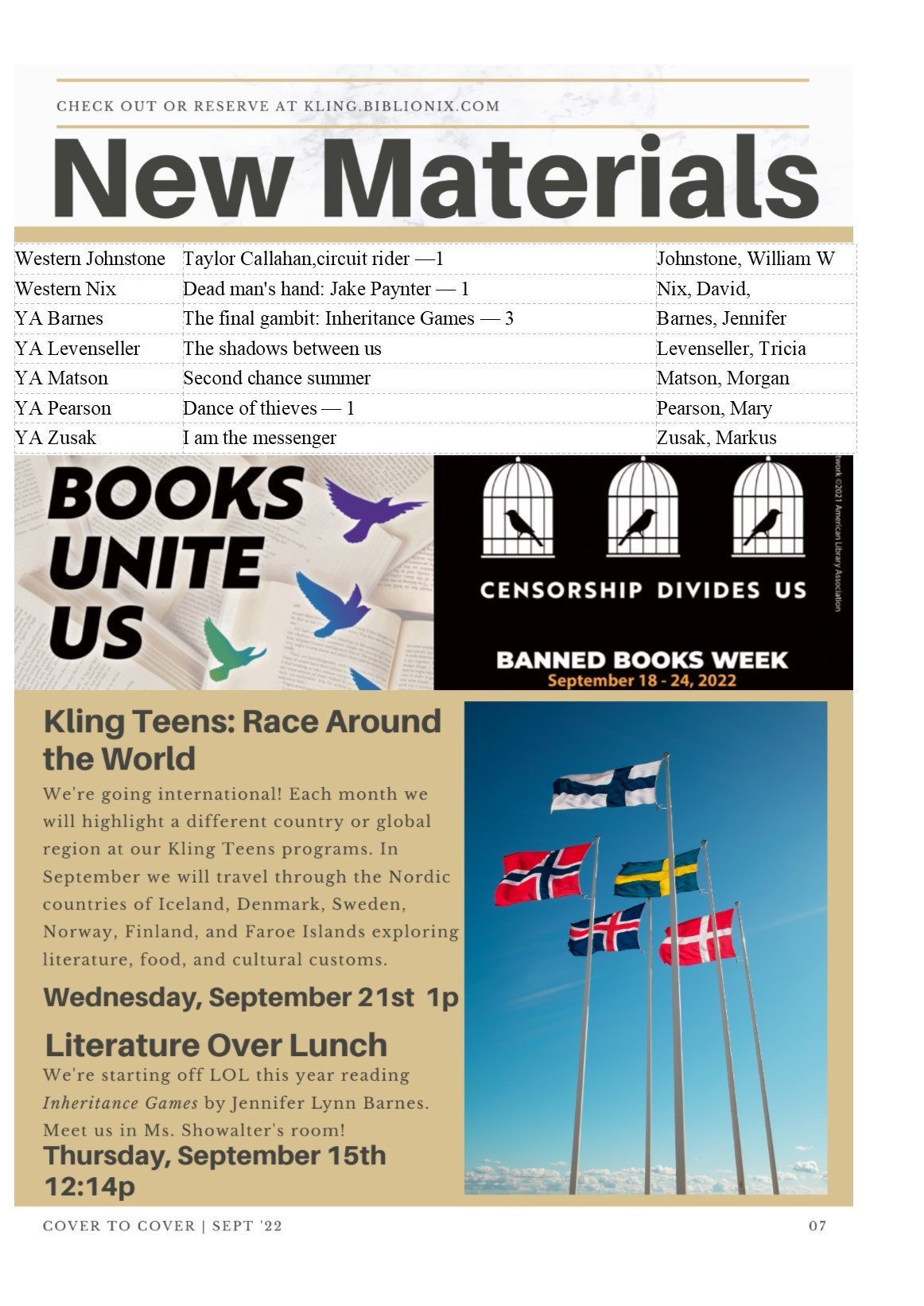 Library Newsletter :: Kling Memorial Library